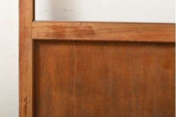 昭和中期頃に作られたレトロなアンティークガラス戸1枚(引き戸、木製建具)(R-056096)