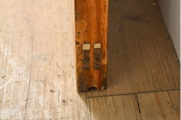 昭和中期頃に作られたレトロなアンティークガラス戸1枚(引き戸、木製建具)(R-056096)