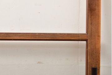 昭和中期頃に作られたレトロなアンティークガラス戸1枚(引き戸、木製建具)(R-056096)