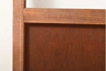 昭和中期頃に作られたレトロなアンティークガラス戸1枚(引き戸、木製建具)(R-056096)