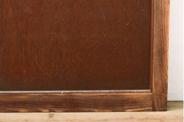 昭和中期頃に作られたレトロなアンティークガラス戸1枚(引き戸、木製建具)(R-056096)