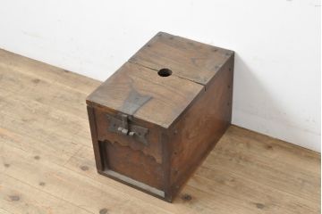 和製アンティーク　明治期　総ケヤキづくりの銭箱(銭函)(R-056097)