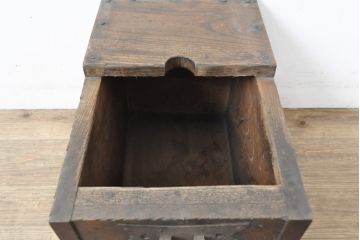 和製アンティーク　明治期　総ケヤキづくりの銭箱(銭函)(R-056097)