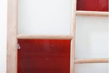 アンティーク建具　レトロ　大正ロマン　大正昭和初期　カラフルな色合いで空間に彩を添える欄間(明り取り、明かり取り)(R-056107)
