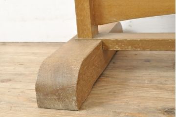 昭和レトロ　ナチュラルな木の風合いが感じられる姿見(鏡、ミラー)(R-056108)