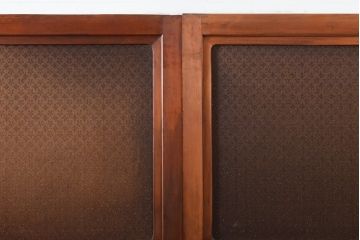 腰板欅材　鶴亀・松竹梅の縁起物飾り付き　アンティーク組子帯戸4枚セット(引き戸、建具)(R-056109)