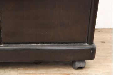 和製ビンテージ　唐木材　深みのある色合いが高級感を醸し出すポットワゴン(お座敷ワゴン、サイドテーブル、ヴィンテージ)(R-056110)