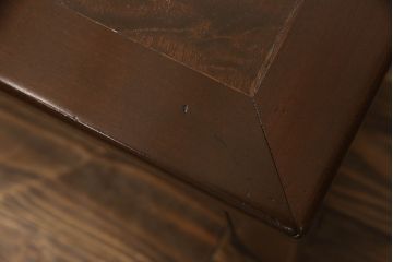 和製アンティーク　時代物　天板玉杢　細やかな彫刻が目を引く座卓(ローテーブル、センターテーブル)(R-056125)