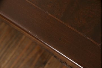 和製アンティーク　時代物　天板玉杢　細やかな彫刻が目を引く座卓(ローテーブル、センターテーブル)(R-056125)
