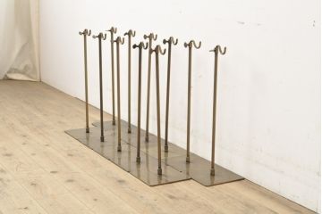 中古　アンティーク調　古美色(こびしょく)　シャビーな風合いがレトロな雰囲気を高めるディスプレイスタンド11台セット(アクセサリースタンド、バックスタンド、かばんスタンド、バックホルダー、鞄掛け、店舗什器)(R-056142)