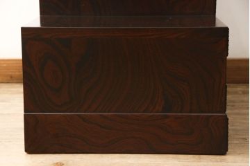 中古　美品　岩谷堂箪笥　和モダンなあられ紋様の金具がおしゃれな階段箪笥(民芸箪笥、収納箪笥、和タンス)(R-056146)