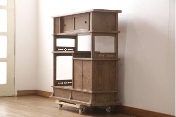 中古　美品　高級杉材　上品な和の趣を感じさせる飾り棚(茶棚、陳列棚、収納棚、キャビネット)(R-056152)