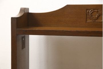 和製アンティーク　ナラ材　大正ロマンな雰囲気を醸し出す本棚(収納棚、ラック、飾り棚)(R-056158)