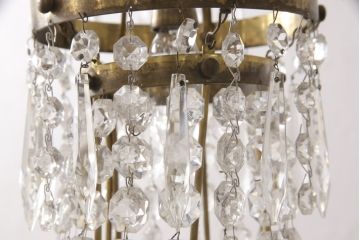 フランスアンティーク　品のある佇まいが美しいキャンドルホルダー付きシャンデリア(天井照明、吊り下げ照明)(R-056159)