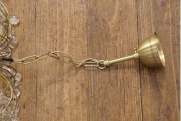 フランスアンティーク　品のある佇まいが美しいキャンドルホルダー付きシャンデリア(天井照明、吊り下げ照明)(R-056159)