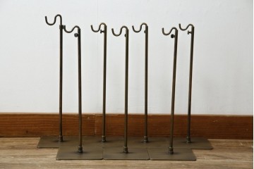 中古　アンティーク調　古美色(こびしょく)　シャビーな風合いがレトロな雰囲気を高めるディスプレイスタンド7台セット　(R-056182)