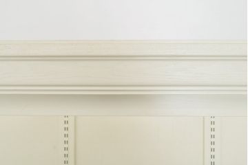 中古　大型　店舗什器　ペイント仕上げ限定　ガラス棚板付き　フレンチ風のおしゃれなオープンラック(陳列棚、飾り棚、展示棚)(R-056184)