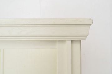 中古　大型　店舗什器　ペイント仕上げ限定　ガラス棚板付き　フレンチ風のおしゃれなオープンラック(陳列棚、飾り棚、展示棚)(R-056184)