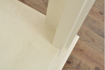 中古　大型　店舗什器　ペイント仕上げ限定　ガラス棚板付き　フレンチ風のおしゃれなオープンラック(陳列棚、飾り棚、展示棚)(R-056184)