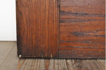 アンティーク建具　イギリス　オーク材製　ミラーと彫刻入りの上品なドア1枚(扉、木製ドア、建具)(R-056192)