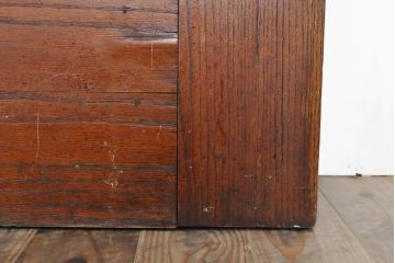 アンティーク建具　イギリス　オーク材製　ミラーと彫刻入りの上品なドア1枚(扉、木製ドア、建具)(R-056192)