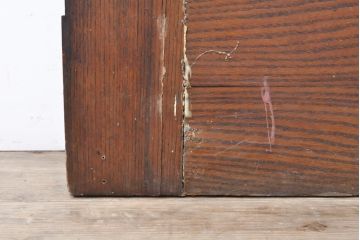 アンティーク建具　イギリス　オーク材製　ミラーと彫刻入りの上品なドア1枚(扉、木製ドア、建具)(R-056192)