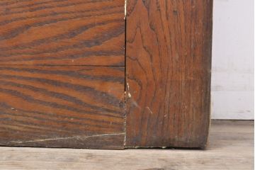 アンティーク建具　イギリス　オーク材製　ミラーと彫刻入りの上品なドア1枚(扉、木製ドア、建具)(R-056192)