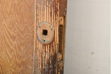 アンティーク建具　昭和中期　シンプルで味わい深い木製ドア1枚(扉)(R-056194)