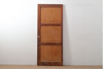 アンティーク建具　昭和中期　シンプルで味わい深い木製ドア1枚(扉)(R-056194)