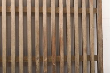 アンティーク建具　和風・和モダンな住宅におすすめ　荒格子窓2枚セット(格子戸、引き戸)(R-056195)