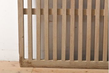 アンティーク建具　和風・和モダンな住宅におすすめ　荒格子窓2枚セット(格子戸、引き戸)(R-056195)