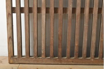 アンティーク建具　和風・和モダンな住宅におすすめ　荒格子窓2枚セット(格子戸、引き戸)(R-056195)