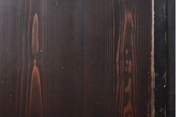 アンティーク建具　明治　燻されたようなシックな木肌が印象的な帯戸2枚セット(引き戸、板戸)(R-056197)