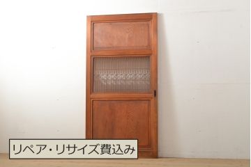 アンティーク建具　繊細で美しい桐文様入り　組子帯戸1枚(引き戸、板戸)(R-056199)