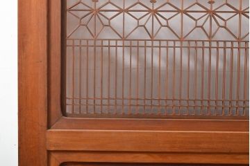 アンティーク建具　繊細で美しい桐文様入り　組子帯戸1枚(引き戸、板戸)(R-056199)