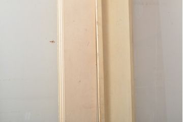 アンティーク建具　シンプルなデザインに古いドアハンドルが映える両開きドア1対(扉、玄関扉、ドア2枚セット)(R-056200)