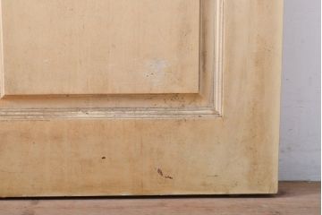 アンティーク建具　シンプルなデザインに古いドアハンドルが映える両開きドア1対(扉、玄関扉、ドア2枚セット)(R-056200)