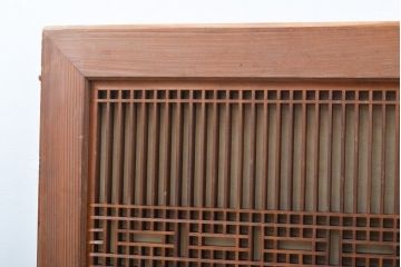 アンティーク建具　昭和初期　精巧な格子が美しい組子欄間1枚(明り取り、ディスプレイ)(R-056204)