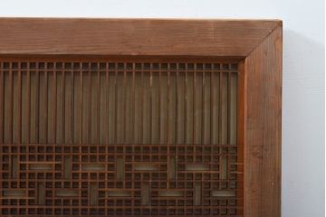 アンティーク建具　昭和初期　精巧な格子が美しい組子欄間1枚(明り取り、ディスプレイ)(R-056204)