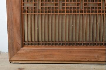アンティーク建具　昭和初期　精巧な格子が美しい組子欄間1枚(明り取り、ディスプレイ)(R-056204)