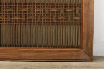 アンティーク建具　昭和初期　精巧な格子が美しい組子欄間1枚(明り取り、ディスプレイ)(R-056204)