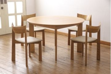 和製ビンテージ　シンプルなデザインで取り入れやすい、ナチュラルモダンな空間づくりに活躍するダイニングテーブル(2人掛け、4人掛け、ヴィンテージ)(R-056232)