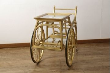 中古　美品　メデア(Medea)　大塚家具取り扱い「Liberty Italiano」アール・ヌーボー様式の煌びやかなトロリー(ワゴン)(定価約150万円)(R-056240)