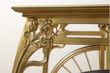 中古　美品　メデア(Medea)　大塚家具取り扱い「Liberty Italiano」アール・ヌーボー様式の煌びやかなトロリー(ワゴン)(定価約150万円)(R-056240)