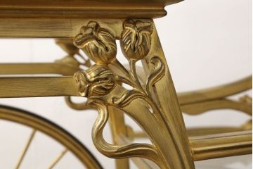 中古　美品　メデア(Medea)　大塚家具取り扱い「Liberty Italiano」アール・ヌーボー様式の煌びやかなトロリー(ワゴン)(定価約150万円)(R-056240)