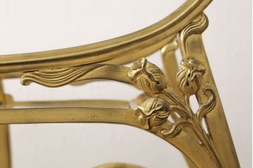 中古　美品　メデア(Medea)　大塚家具取り扱い「Liberty Italiano」アール・ヌーボー様式の煌びやかなトロリー(ワゴン)(定価約150万円)(R-056240)