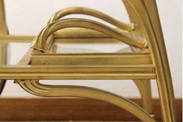 中古　美品　メデア(Medea)　大塚家具取り扱い「Liberty Italiano」アール・ヌーボー様式の煌びやかなトロリー(ワゴン)(定価約150万円)(R-056240)