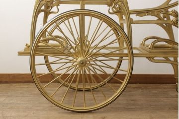 中古　美品　メデア(Medea)　大塚家具取り扱い「Liberty Italiano」アール・ヌーボー様式の煌びやかなトロリー(ワゴン)(定価約150万円)(R-056240)