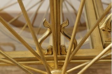 中古　美品　メデア(Medea)　大塚家具取り扱い「Liberty Italiano」アール・ヌーボー様式の煌びやかなトロリー(ワゴン)(定価約150万円)(R-056240)