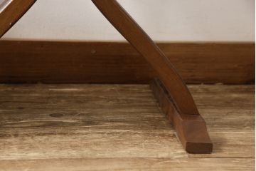 中古　美品　イタリア輸入家具　美しい彫刻が目を引くサヴォナローラチェア2脚セット(椅子、折りたたみチェア、イス)(R-056288)